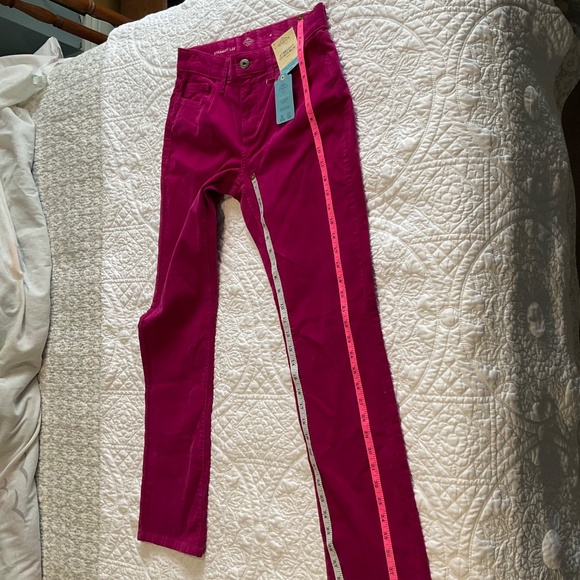 St. John's Bay Straight Corduroy Pants Women's Size 4 Mid Rise FESTIVAL FUCHSIA - Picture 9 of 11